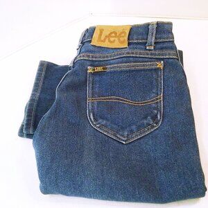 Vintage 80s Lee USA-Made Denim Mom Jeans 14-Petite 30x30 Hi-Rise 5-Pocket Dark